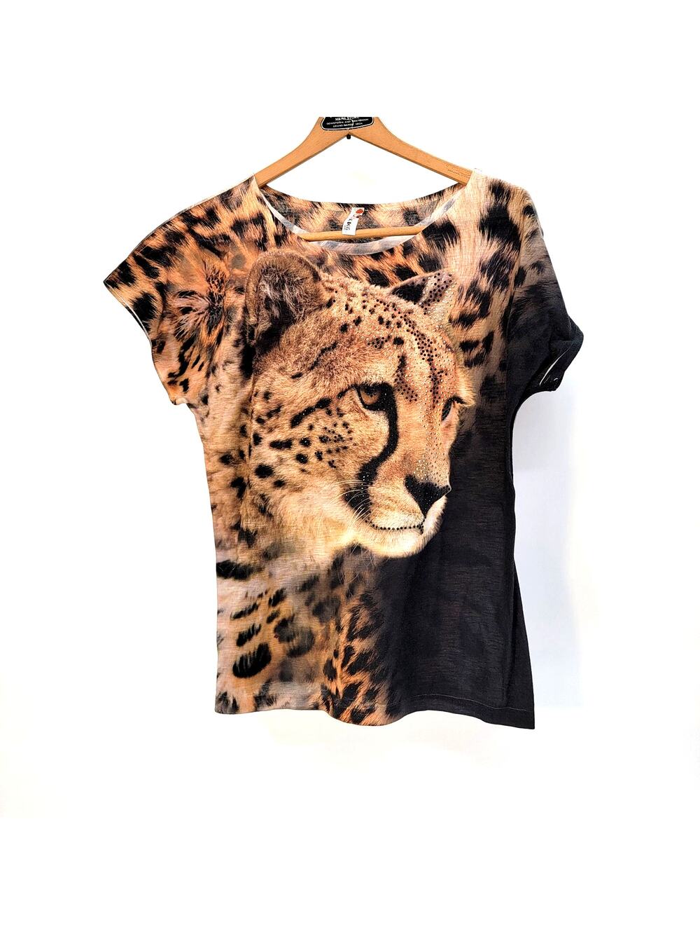 y2k indie Rhinestone Wildlife Safari Graphic Tee Animal print INC statemen sz M